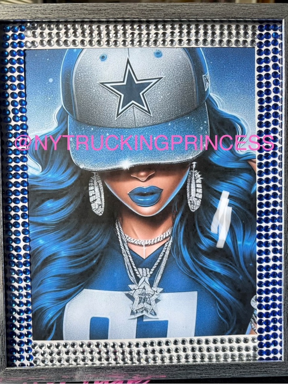 Dallas Cowboys Star Graphic Art with Blue Accents-8x10 inches